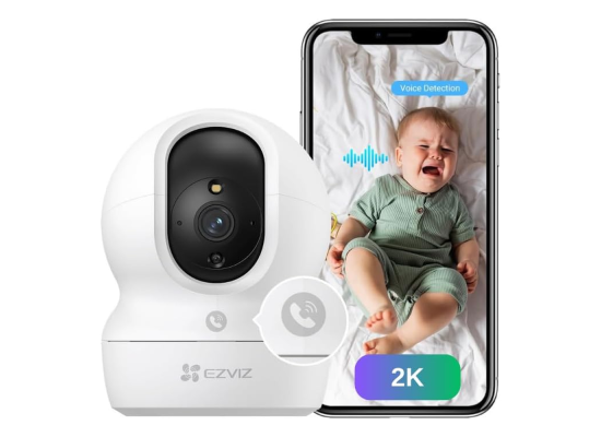 EZVIZ H6C Pro 2K Indoor Pan & Tilt Wi-Fi Camera – 2K Video, Human Detection, Auto-Tracking, Color Night Vision, Two-Way Calling (CS-H6C-R105-1L3WF)